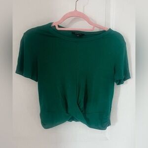 Green Twist Front  Crop Top